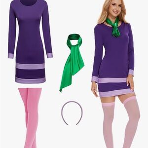 Purple and Pink Women's Costume Dress Set-pre-owned